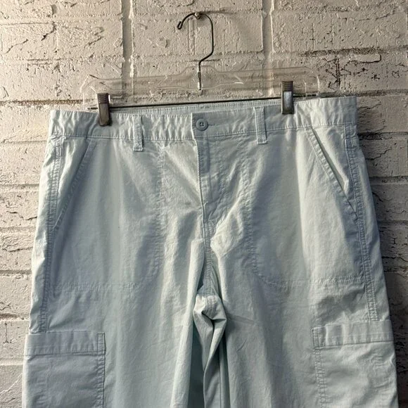 American Eagle Light /blue Cargo Capri Pants Size 12 Stretch Utility Y2K - Picture 2 of 13